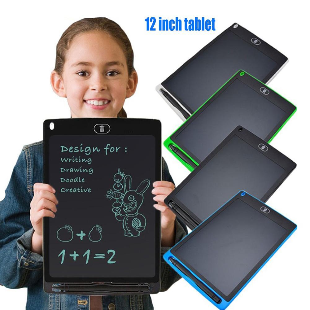 12 인치 LCD 화면 전자 그리기 보드 + 펜, 다채로운 쓰기 태블릿 디지털 그래픽 그리기 태블릿 필기 패드 보드